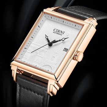 Роскошные мужские часы Miyota 9015 механические часы с автоподзаводом, лучший бренд, прямоугольные деловые часы, новинка 2022 года, CIRNI