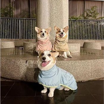Аксессуары для домашних животных Одежда для Йоркдогов Дождевик Непромокаемая куртка для собак со светоотражающей полосой Пончо Непромокаемый плащ