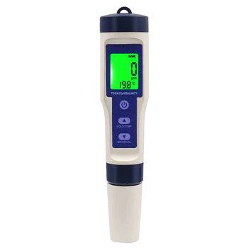Цифровой измеритель температуры 5 в 1 TDS/EC/PH/Солености Монитор качества воды Тестер для бассейнов, Аквариумов с питьевой водой