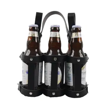 Держатель для напитков, устанавливаемый на велосипед, вместимость для пивных бутылок, держатель для пивных винных бутылок на велосипеде из искусственной кожи с 6 отверстиями для езды на велосипеде