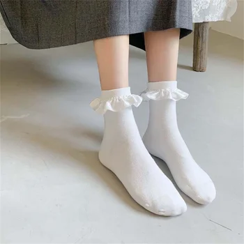 2 Пары популярных носков для девочек с бантиком, простые носки с низкой трубкой, милые белые тонкие женские носки с опятами, подарок на Хэллоуин