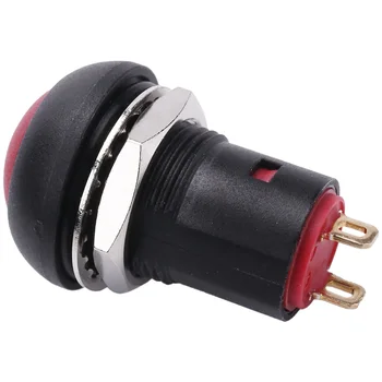 Водонепроницаемый 12-миллиметровый кнопочный переключатель с защелкой SPST 2A IP67, красный
