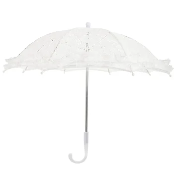 Кружевной зонтик, белый винтажный свадебный зонтик для невесты, Кружевной зонт, Маленькая кружевная ручка для зонта, реквизит для фотосессии