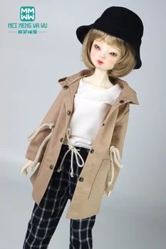 Подходит для куклы BJD 43-45 см, модная ветровка с капюшоном, брюки, длинное пальто