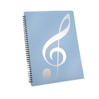 Папка для нот, вместимостью 60 страниц, ноты/держатель, подходит для формата письма A4, для записи и съемный (синий)