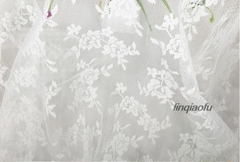 Цена одного метра рисовой белой кружевной ткани с цветком гибискуса, Свадебное платье, одежда, сетчатая ткань