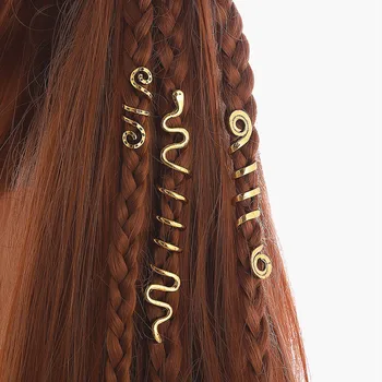 Модные кольца для волос, Новые металлические спиральные заколки для волос с дредами, косички для волос для женщин, Необычные аксессуары для волос для девочек