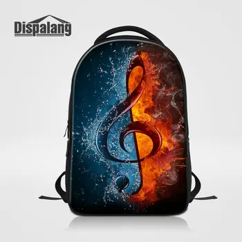 Рюкзак для ноутбука с принтом музыкальных нот для подростков, Многофункциональная компьютерная сумка для книг, Скрипичная дизайнерская женская школьная сумка