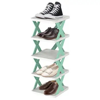 Цветные Дверные Шкафы, Соответствующие Цвету Шкафа, Складной Органайзер Для Хранения Компактной Обуви, 5 Слоев Обуви, Простые Стеллажи Для Обуви