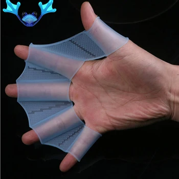 Силиконовый материал Снаряжение для плавания Ласты Ручные ласты Тренировочные перчатки для дайвинга Перепончатые перчатки для плавания Женщины Мужчины Дети
