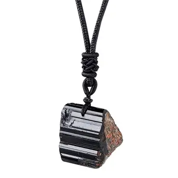 Ожерелье с кристаллами духовной энергии, Духовный кулон из черного камня Для медитации, Метафизическая защита, украшения для