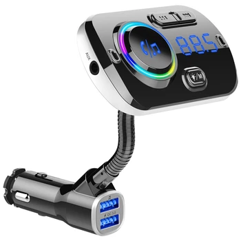 BC49AQ Bluetooth 5,0 FM-передатчик Aux Автомобильный MP3-плеер Беспроводной Громкой Связи Автомобильный Комплект QC3.0 USB Зарядное Устройство Поддержка светодиодной подсветки