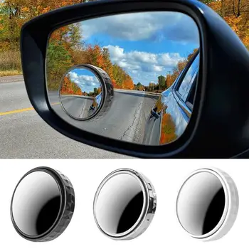 Универсальное автомобильное зеркало для слепых зон, круглое, Широкоугольное Зеркало заднего вида на 360 градусов, Регулируемое Выпуклое зеркало из HD-стекла, Автомобильные Аксессуары