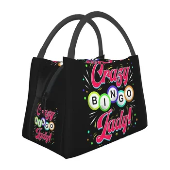 Изготовленные на заказ сумки для ланча Lucky Game Crazy Bingo Lady Gambling Player, женский ланч-бокс с теплой изоляцией, для поездок в офис