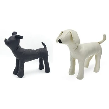 2 Кожаных манекена для собак в стоячем положении, модели для собак, игрушки, Манекен для показа в магазине домашних животных, черный S & M