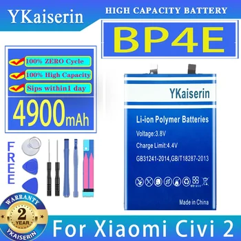 YKaiserin Аккумулятор BP4E BP44 4900 мАч Для Xiaomi Civi 1S 2 Civi2 Civi1S Bateria