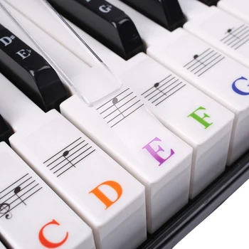 1 шт. разноцветных наклеек для фортепиано Клавиша Примечание Съемная клавиатура для фортепиано Этикетки для заметок Наклейки для детей начинающих