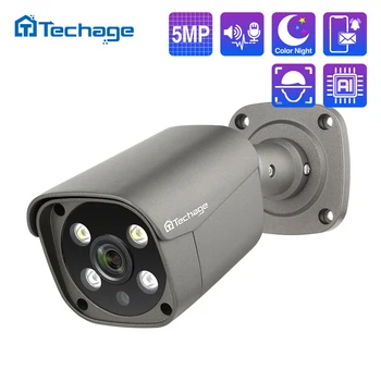 Techage H.265 4K 5MP 8MP POE IP-Камера Двухстороннее Аудио Обнаружение Человеком Металла Наружная Камера Для Системы видеонаблюдения POE Surveillance System