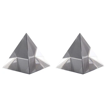 2X Призматическая пирамида из оптического стекла высотой 40 мм, прямоугольный многогранник, подходит для учебных экспериментов.