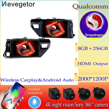 Автомобильный Радио Мультимедийный Плеер Qualcomm Snapdragon Android13 Для Toyota Hilux Pick Up AN120 2015-2020 RHD LHD 2Din GPS Навигация