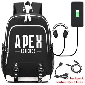 Рюкзак для ноутбука Apex Legends, противоугонный, USB-зарядка, рюкзак для путешествий, школьная сумка для студентов, рюкзаки для мужчин