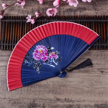 Винтажный ручной веер в китайском стиле, бамбуковый складной веер, портативный японский веер для свадебной вечеринки, танцев, подарков для украшения дома
