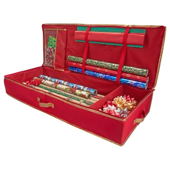 Сумка для хранения Праздничной подарочной упаковки с Ручками и застежкой на молнию, Полиэстер, Красный