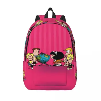Рюкзак для ноутбука Mafalda с рисунком Каваи, Мужская и Женская модная сумка для книг, Школьная сумка для студентов колледжа