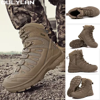 Альпинистская походная обувь, походная обувь, мужские высокие тактические ботинки для пустыни, обувь для полевых тренировок, ботильоны для скалолазания