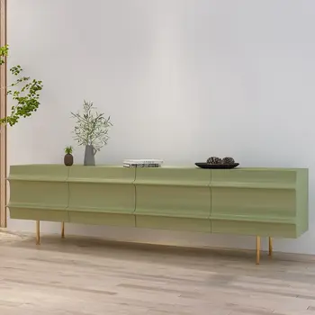 Шкаф для телевизора в скандинавском минималистичном стиле в современной гостиной.