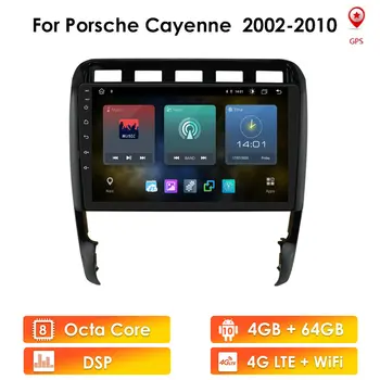 ЧЕТЫРЕХЪЯДЕРНЫЙ Автомобильный мультимедийный Радиоплеер Android 10 для Porsche Cayenne S GTS 2002-2010 FM auto stereo RDS DSP 2 Din GPS Навигация