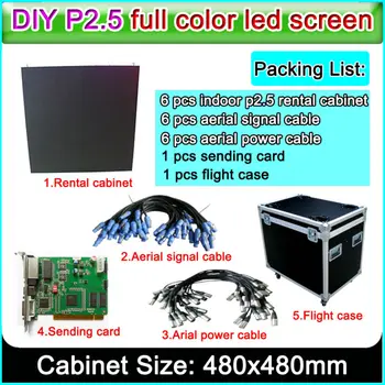 арендная видеостена для внутреннего полноцветного светодиодного дисплея p2.5 hd с небольшим расстоянием между алюминиевым корпусом di-cast 480x480mm