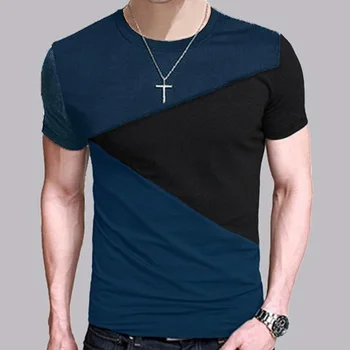 B1615 Футболка с круглым вырезом, мужская рубашка с коротким рукавом, повседневная футболка, топы, короткая рубашка, Размер M-5XL