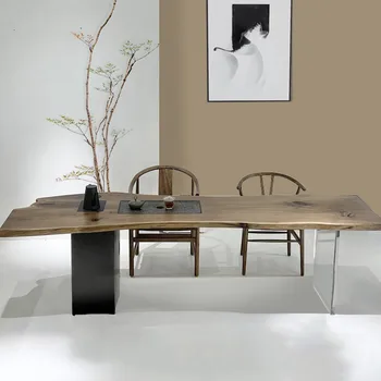 Массив дерева, большая доска, чайный столик, стул, современная чайная тарелка, чайный столик, встроенный офис, чайная комната, домашнее хозяйство