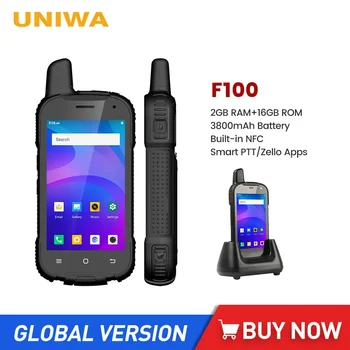 UNIWA F100 Портативная Рация Смартфон 4 дюйма SC9863A Восьмиядерный 2 ГБ + 16 ГБ Android 10 Мобильный Телефон 3800 мАч 1,6 ГГц PTT 4G Мобильный телефон NFC