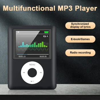 Портативный MP3-плеер с металлическим зажимом, мини-USB, цифровой Mp3-плеер, поддержка ЖК-экрана, слот для карт Micro SD TF емкостью 32 ГБ