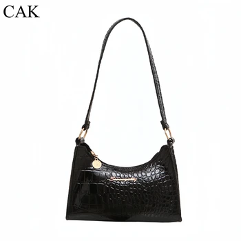 Женские сумки бренда CAK, черно-белые сумки, женская сумка-мессенджер из кожи крокодила, маленькая сумка-тоут, новинка для бизнеса
