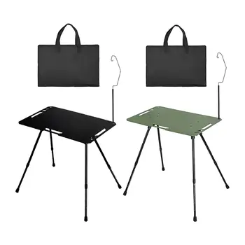 Складной походный стол с фонарным столбом Из алюминиевого сплава, регулируемая высота, Чайный столик для барбекю, патио, пикник на открытом воздухе