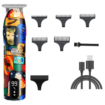 Парикмахерская Машинка для стрижки волос USB-Бритва Перезаряжаемая электрическая Машинка для стрижки Граффити Триммер для бороды Бритва