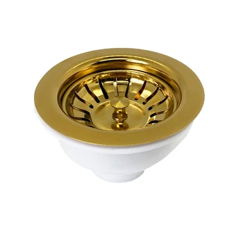 Высококачественное Золотое сетчатое сито для слива кухонной раковины Корзинный фильтр Gold Antique 304SS Прочная замена комплекта кухонных чаш для мусора