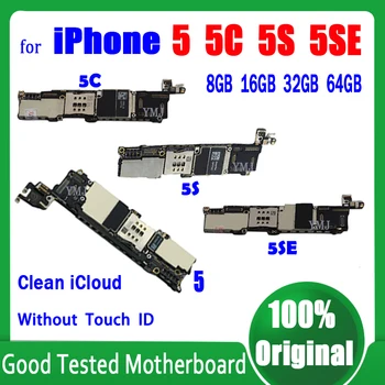 Бесплатная доставка Чистая материнская плата iCloud для iPhone 5 5C 5S 5SE 6 Plus Материнская плата 6S Plus Оригинальная логическая плата разблокировки без Touch ID