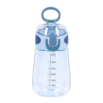 НОВИНКА-400 мл бутылка для воды с соломинкой, бутылочка для питья для малышей с ручкой, герметичная милая соломенная бутылочка с широким горлышком