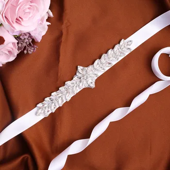 Свадебный пояс NZUK Daimond Ручной работы со стразами Пояс для свадебного платья Серебряный пояс с кристаллами Для свадебных украшений