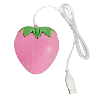 USB Маленькая оптическая мышь Розовая Клубничная Мышь для ПК Компьютерная игра Подарок для девочек H7EC