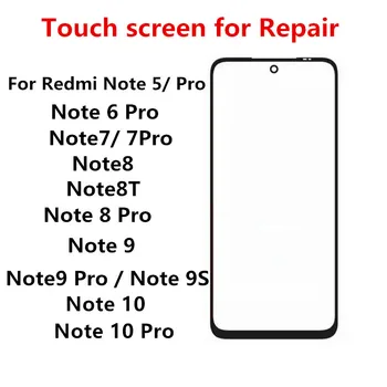 Переднее Стекло Для Xiaomi Redmi Note 10 Pro Max 6 7 8 8T 9 9S 5 Сенсорный Экран ЖК-Дисплей Выходная Панель Ремонт Крышки Замена Деталей