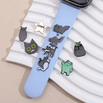 Мультяшное животное лягушка кошка ремешок для часов декор для Apple металлические декоративные украшения-шармы для Iwatch силиконовый ремешок для часов шарм
