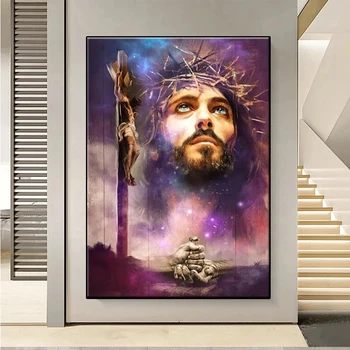 Картина с алмазной вышивкой Религия Иисус Христос Алмазная живопись Полная Квадратная Круглая дрель Мозаика Вышивка крестиком Настенное искусство