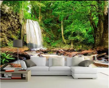 3d обои на заказ фотообои Красивая текучая вода лесной пейзаж гостиная домашний декор обои для стен 3 d