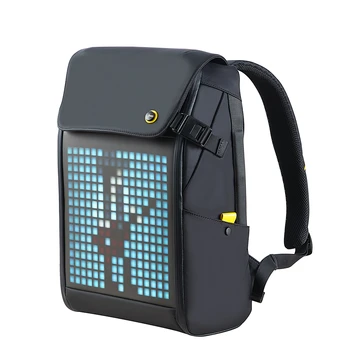 Рюкзак Pixel, 15-дюймовый водонепроницаемый школьный рюкзак, сумка для ноутбука с экраном 16 × 16 RGB LED, дорожный черный
