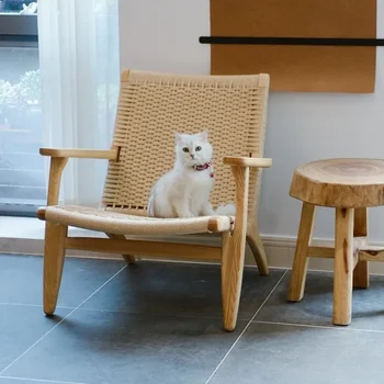 Современное кресло для гостиной, Точная копия скандинавских одноместных стульев из ротанга, Удобная роскошная мебель для кресел
